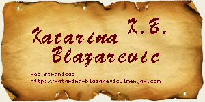 Katarina Blažarević vizit kartica